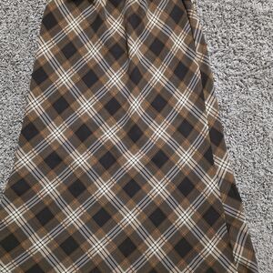 Wild Fable Plaid Maxi Skirt in Black, Brown, and Orange